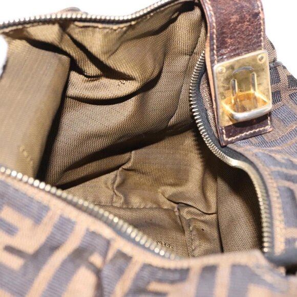 FENDI Zucca Canvas Vanity Bag Black Brown Auth 147545 - Picture 12 of 16